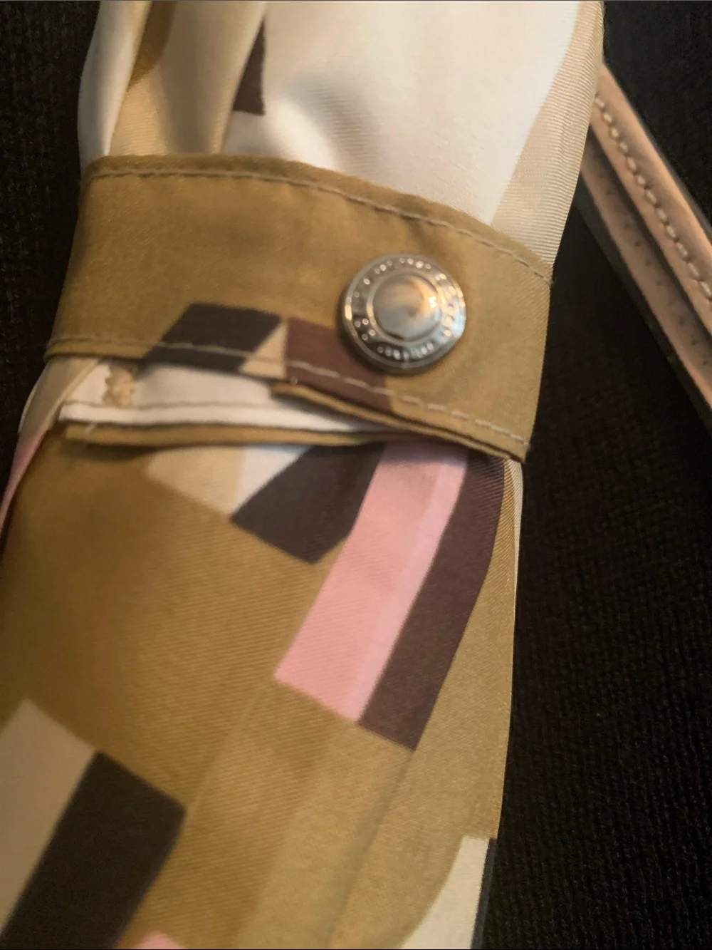 Coach Compact Umbrella - Pink, Brown & Cream Pattern